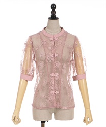 China button Shear Shirt(Pink-F)