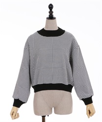 Plover pattern pullover(Black-F)