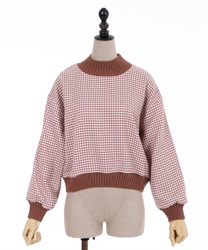 Plover pattern pullover(Pink-F)