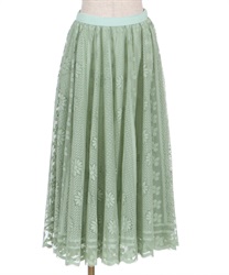 Lace circular Skirt(Green-F)