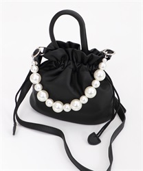 Pearl strap pouch(Black-M)