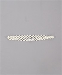 Butterfly pearl rubber Belt(Silver-F)