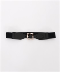 Square pearls rubber belt(Black-M)