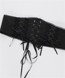 Satin lace -up Belt(Black-F)