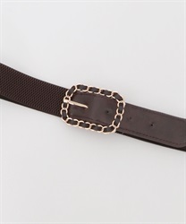 Chain buckle rubber Belt(Brown-F)