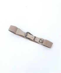 Decorative buckle rubber Belt(Beige-F)