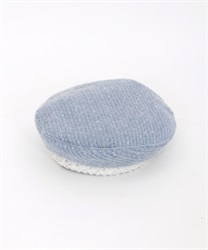 Feather knit beret(Saxe blue-F)