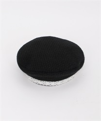 Feather knit beret(Black-F)
