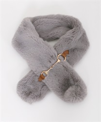 Fur tipet with bit(Grey-M)