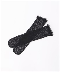 Lace socks with frills(Black-F)