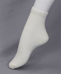 Floral pattern watermark socks(White-M)