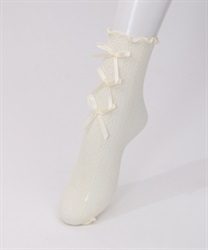 Triple ribbon socks(Ecru-F)