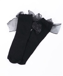 Back ribbon socks(Black-M)