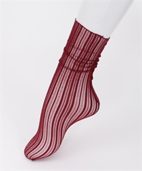 Sheer stripe socks(Wine-M)