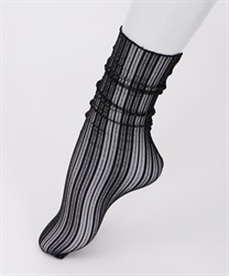 Sheer stripe socks(Black-M)