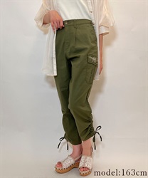 Pocket embroidery cargo pants