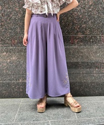 Lily embroidery tuck Wide Pants(Purple-F)