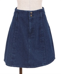 Embroidery denim mini Skirt(Wash-F)