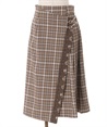 Side pleat tuna row Skirt(Brown-F)