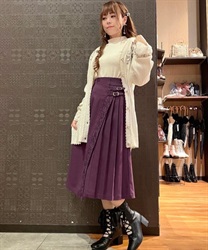 Side pleated tunaro Skirt(Purple-F)