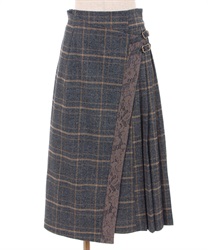 Side pleated tunaro Skirt(Grey-F)