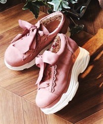 Ribbon sneakers(Pale pink-S)