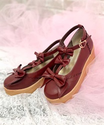 Triple ribbon shoes(Wine-S)
