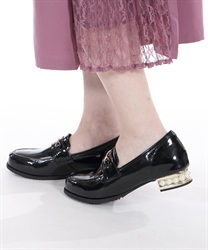 Pearl heel loafers(Black-S)