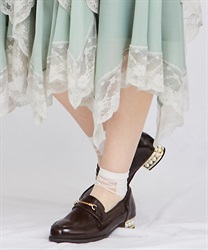 Pearl heel loafers(Dark brown-S)