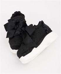Satin ribbon sneaker(Black-S)