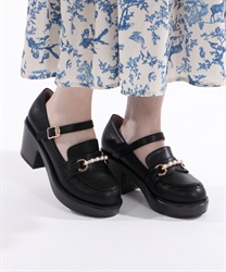 Pearl hardware loafers(Black-S)