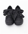 Satin switching ribbon shoes(Black-S)