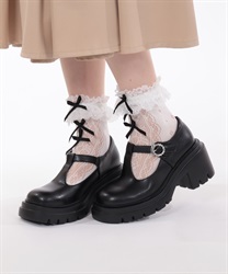 T -shaped strap shoes(Black-S)