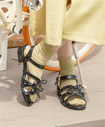 Low Heel Ribbon Sandals