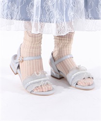 Pleated Tulle Sandals(Grey-S)