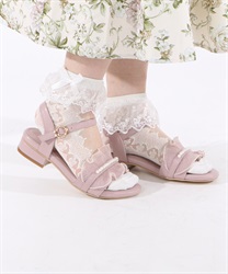 Pleated Tulle Sandals(Lavender-S)