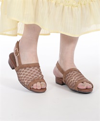 Tulle flat Sandals(Brown-S)