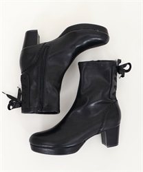 Lace-up stretch boot(Black-S)