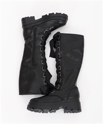 Long lace-up boot(Black-S)