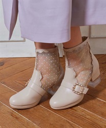 Tulle boots with buckle