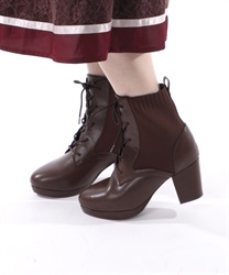 Lace -up socks boots(Brown-M)