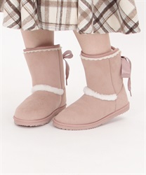 Buckle Bon Mouton Boots(Pink-S)
