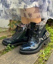 Lace -uprain boots(Navy-S)