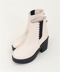 Back zip side boot(White-S)