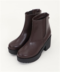 Back zip side boot(Brown-S)