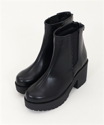 Back zip side boot(Black-S)