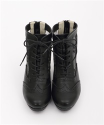 Tulle lace-up boot(Black-S)