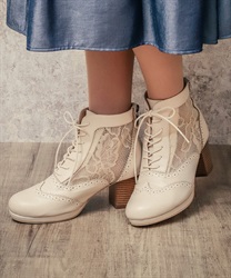 Tulle lace-up boot