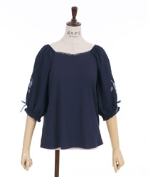 SAJOU embroidery Pullover(Navy-F)