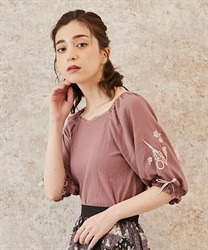 SAJOU embroidery Pullover(Pink-F)
